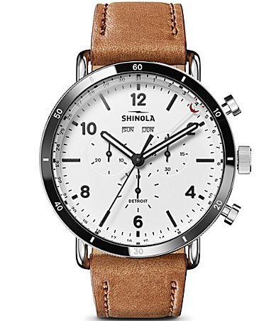 SHINOLA Men's Canfield Sport Chronograph Leather Strap Watch - Tan | Dillard's