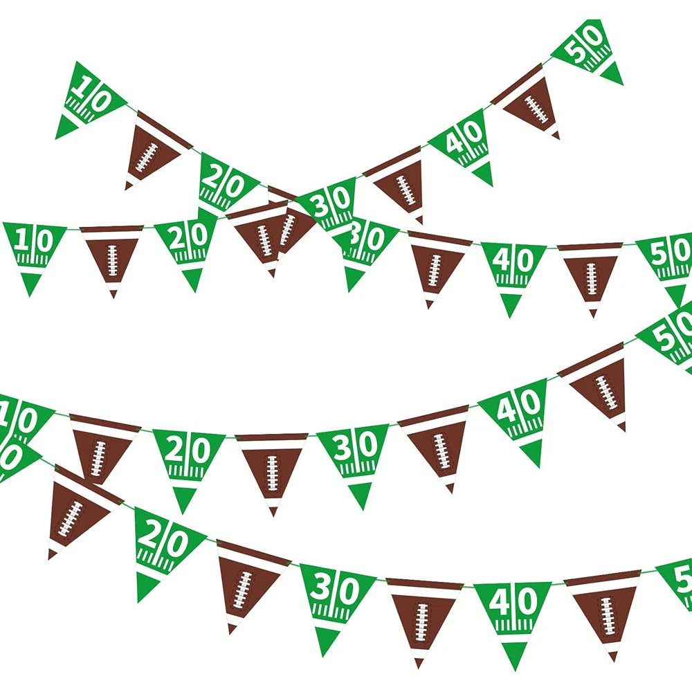 American Football Triangle Flag Bunting Banner, Birthday Party Decorations | Wayfair North America