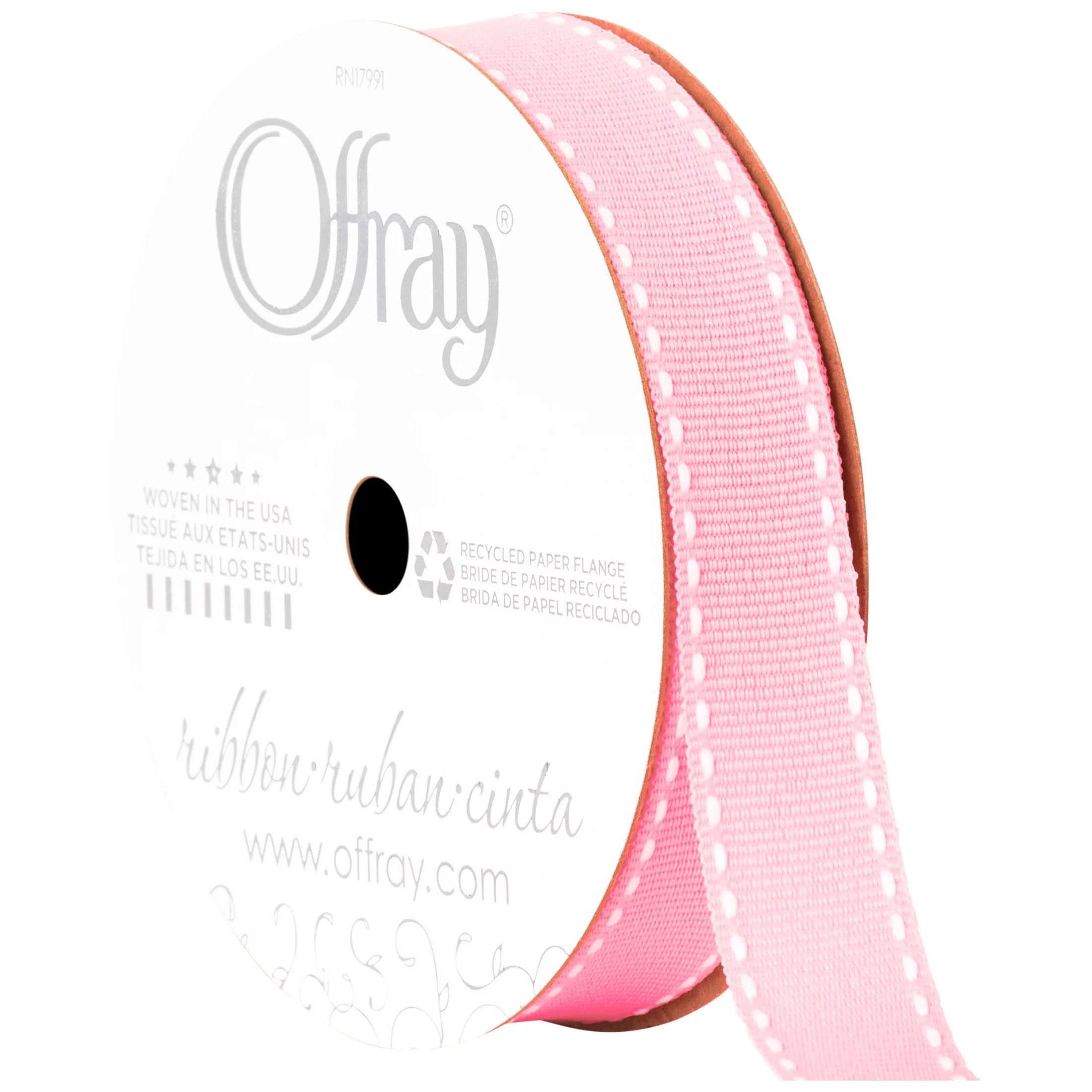 Offray Ribbon, Carnation Pink 5/8 inch Grosgrain Polyester Ribbon, 9 feet - Walmart.com | Walmart (US)