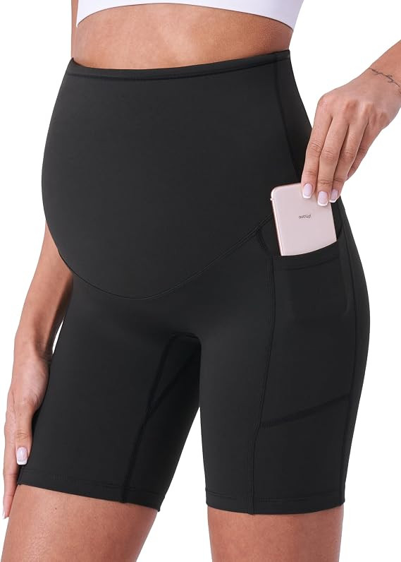 POSHDIVAH Maternity Shorts for Women Over Belly Biker Summer Pregnancy Workout Yoga Active Runnin... | Amazon (US)