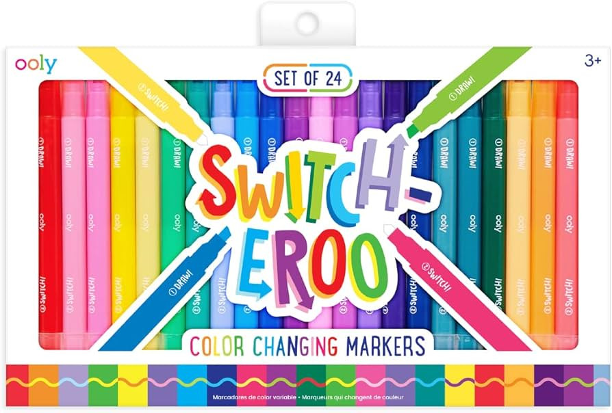Ooly 24 Pack Switch-eroo Double Sided Color Changing Markers in Vibrant Colors, Color Changeable ... | Amazon (US)