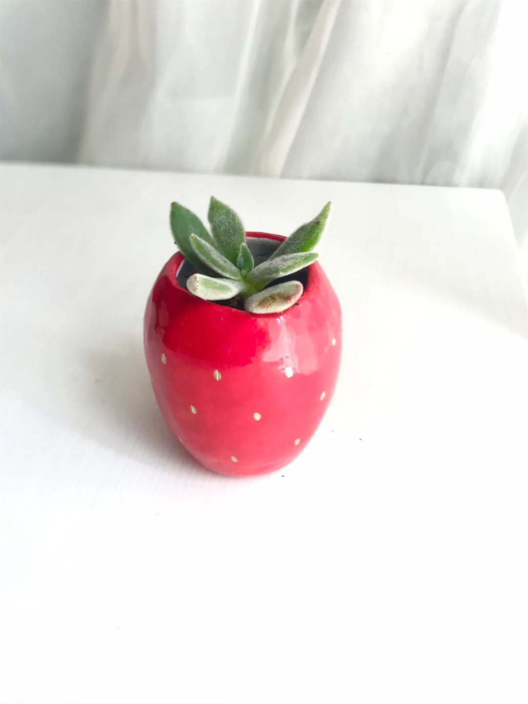 Little Ceramic Strawberry Planter Pot - Etsy | Etsy (US)