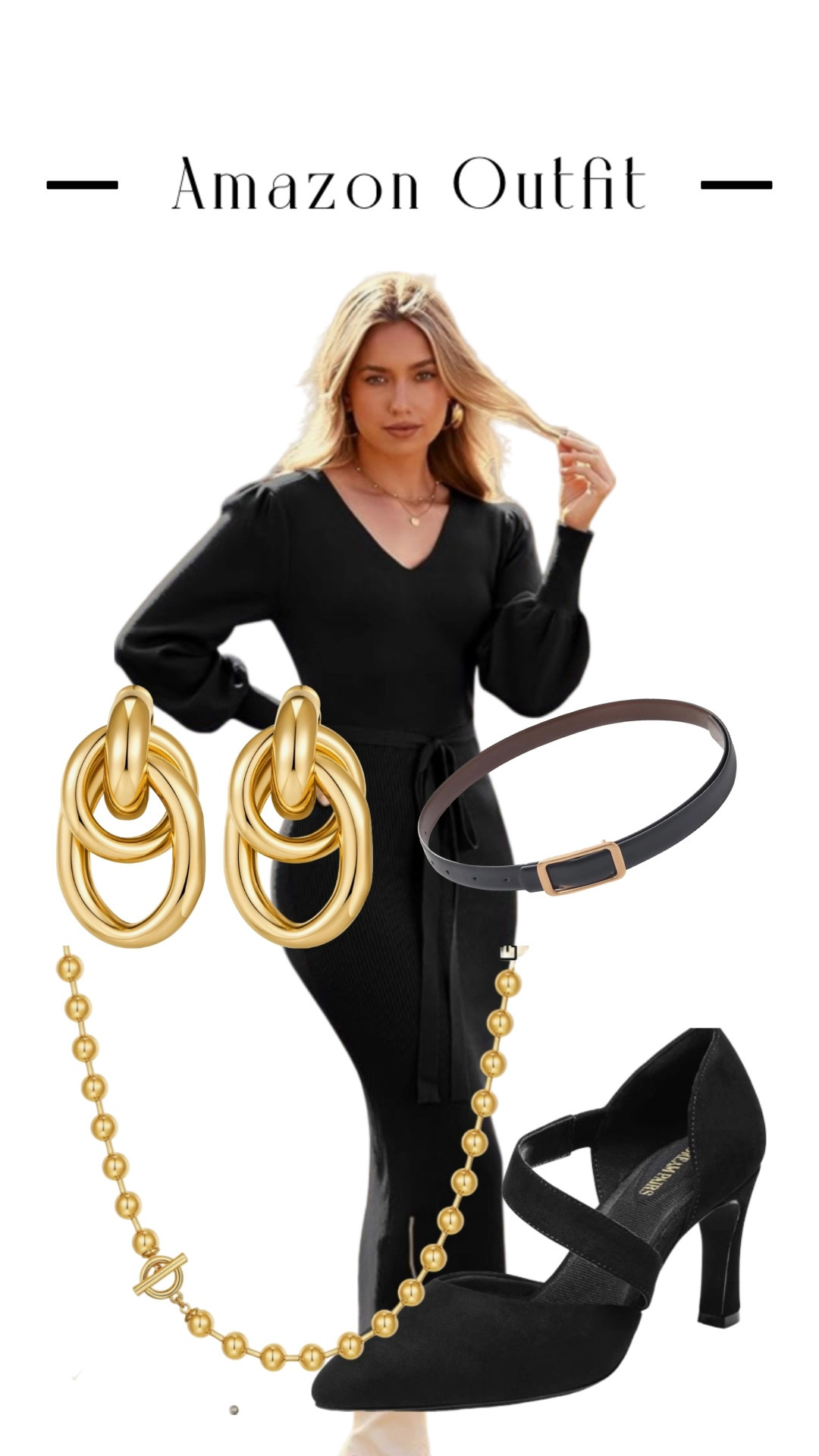 I recently bought this outfit and LOVE IT! Curvy figure friendly! #homidayoutfit #amazonfashion #amazonfinds #outfitidea 

#LTKstyletip #LTKCyberWeek #LTKVideo