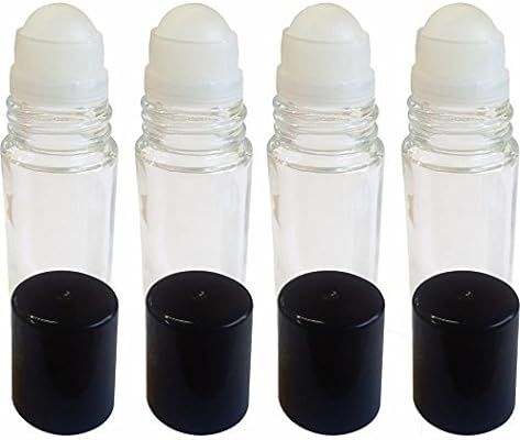 4 Pack of Roll On Empty Glass Bottles for Essential Oils - Refillable Roller Color Roll On - Bulk... | Amazon (US)