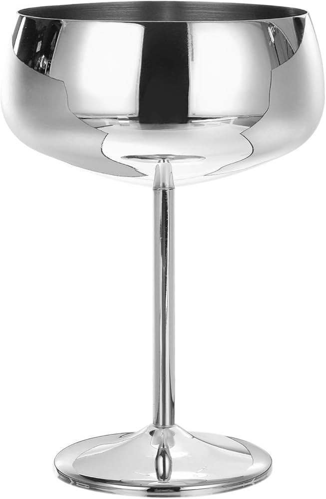 uxcell Stainless Steel Martini Cocktail Glasses, 1Pcs 450ml/16 OZ Unbreakable Martini Glasses, Re... | Amazon (US)