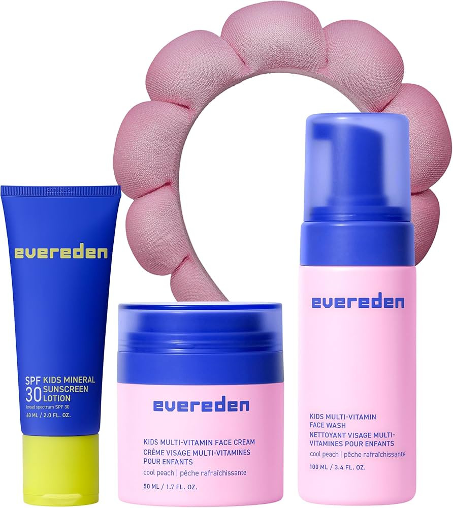 Evereden Kids Daily 1-2-3 Routine Bundle with Multi-Vitamin Kids Face Wash, Face Cream, SPF 30 & ... | Amazon (US)
