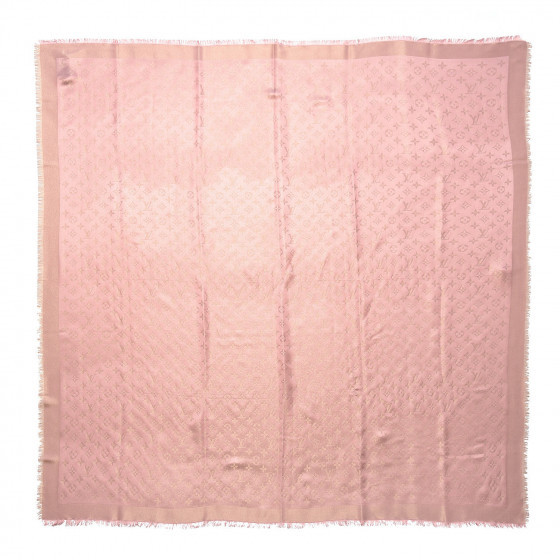 LOUIS VUITTON Silk Wool Monogram Shine Shawl Rose | Fashionphile