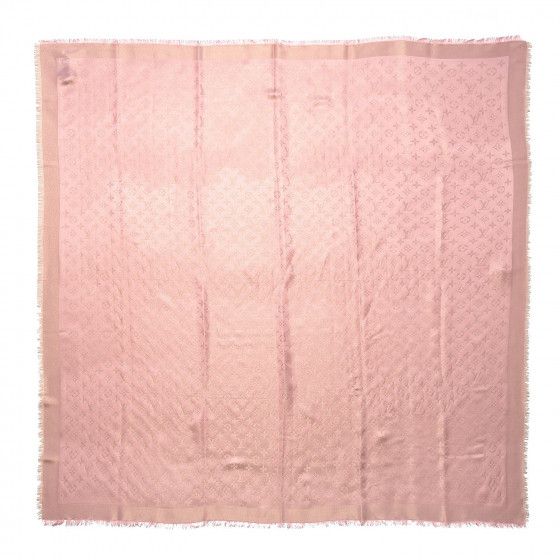 LOUIS VUITTON Silk Wool Monogram Shine Shawl Rose | Fashionphile
