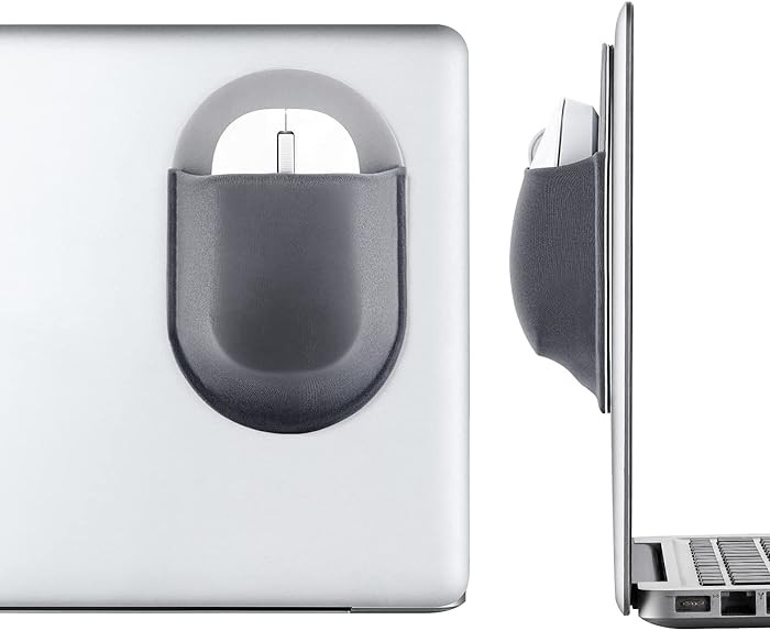 Epessa Universal Stick-On Mouse Pouch, Holder for Wireless Mouse, Sleeve for Laptop, Reusable Adh... | Amazon (US)