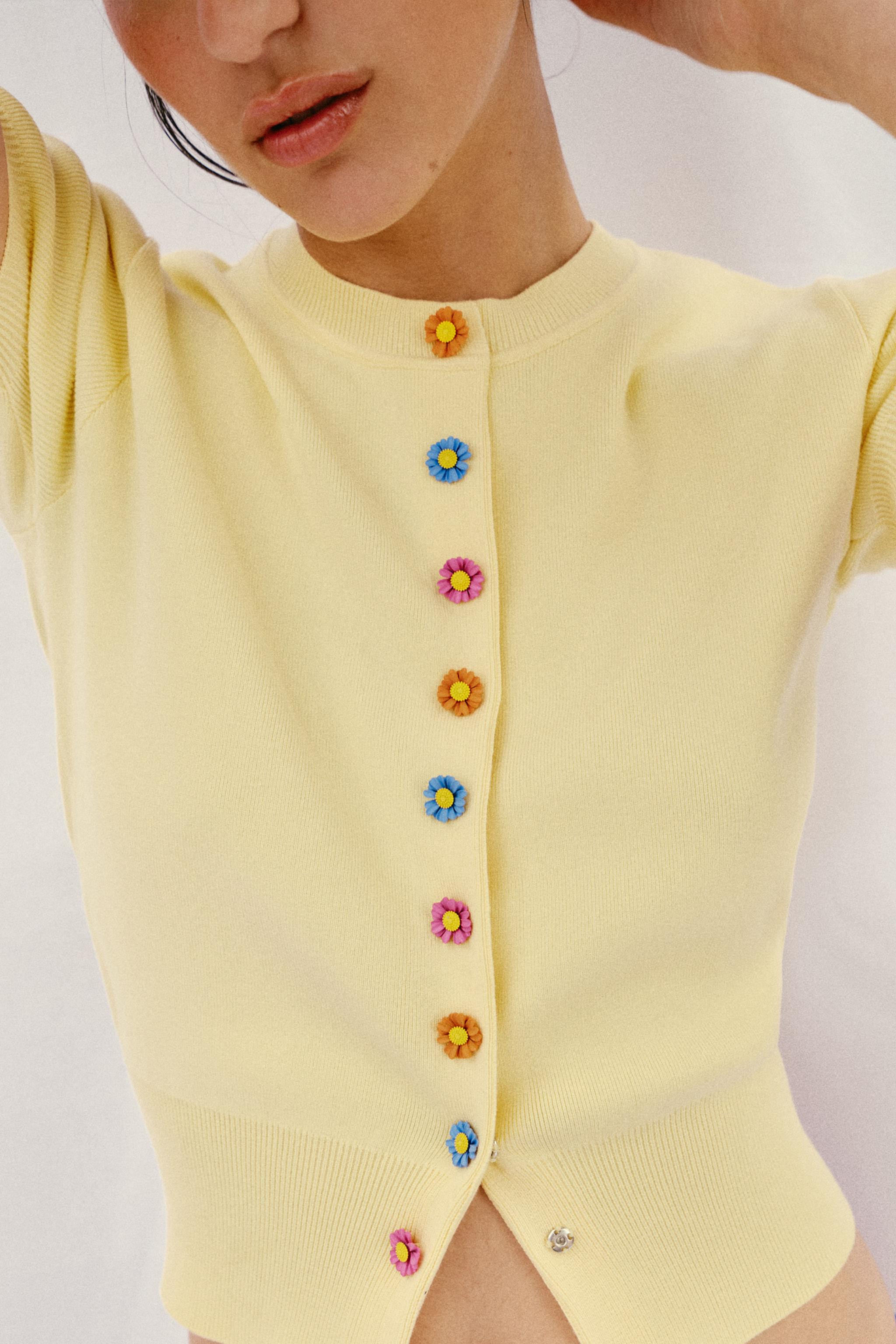 FLORAL BUTTON CARDIGAN | Zara US