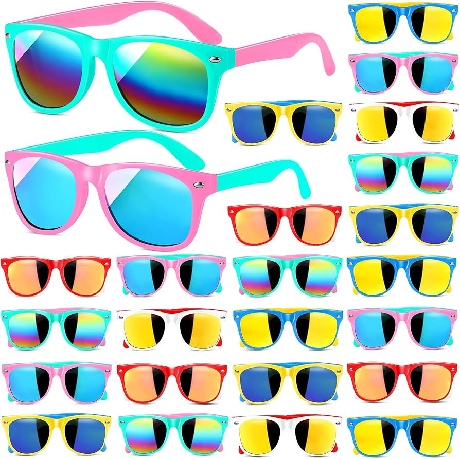 GINMIC Kids Sunglasses Bulk, 24Pack Neon Sunglasses Party Favors with UV400 Protection for Kids, ... | Amazon (US)