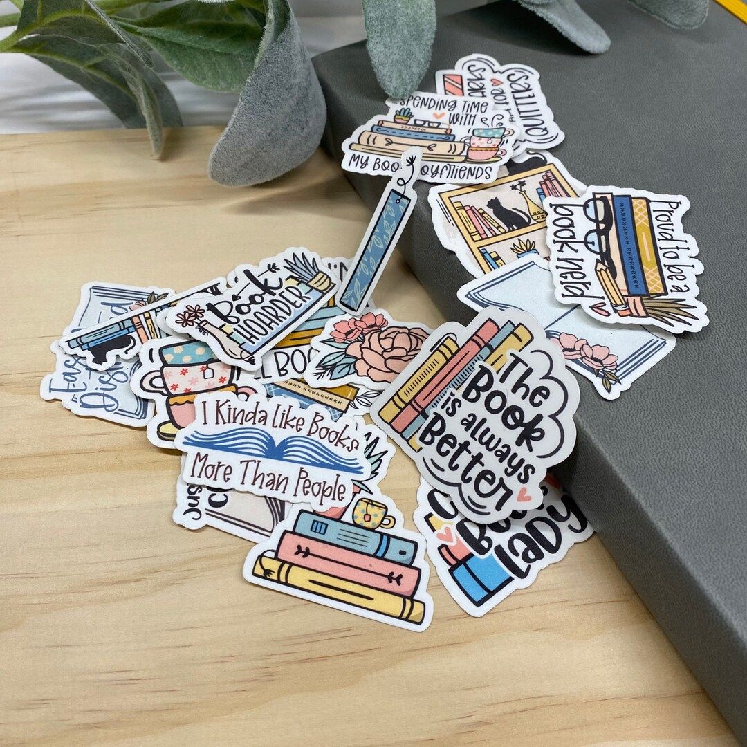 Book Sticker Pack Book Stickers for Water Bottle Book - Etsy | Etsy (US)