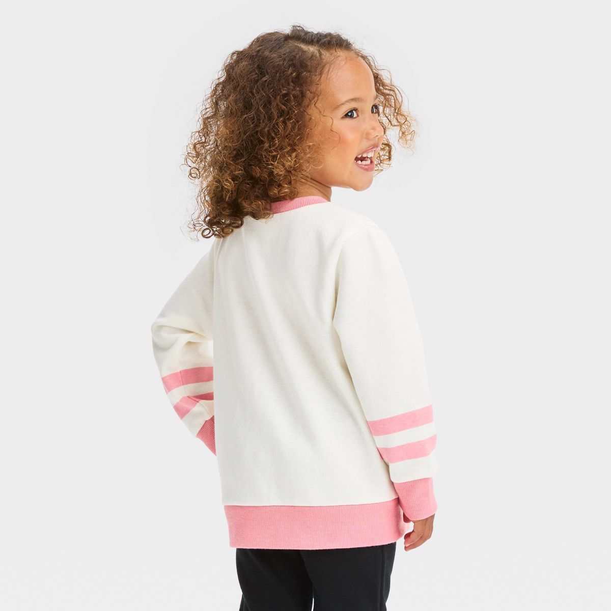 Toddler Girls' Cocomelon Chenille Patch Pullover Sweatshirt - Cream | Target