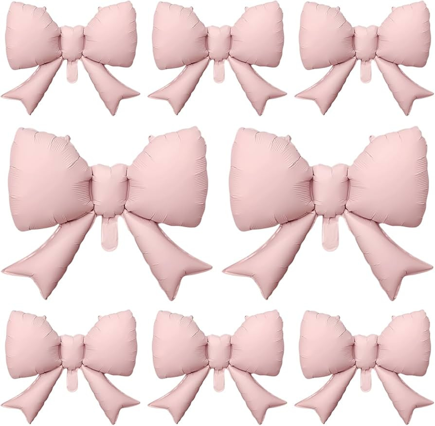 8Pcs Pink Bow Big Balloon Bow Theme Party Decoration Balloon for Women Men Baby Shower Girls Boys... | Amazon (US)