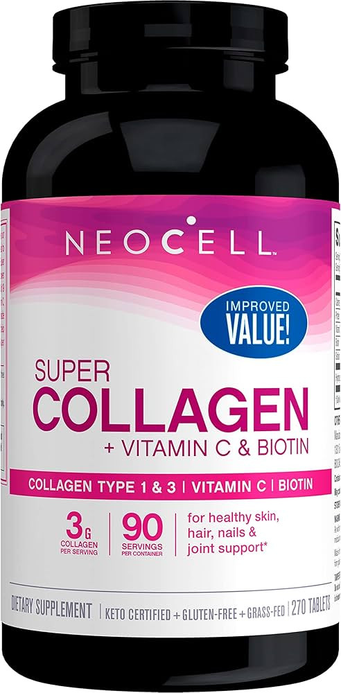 Amazon.com: NeoCell Super Collagen Peptides + Vitamin C & Biotin, 3g Collagen Per Serving, Gluten... | Amazon (US)