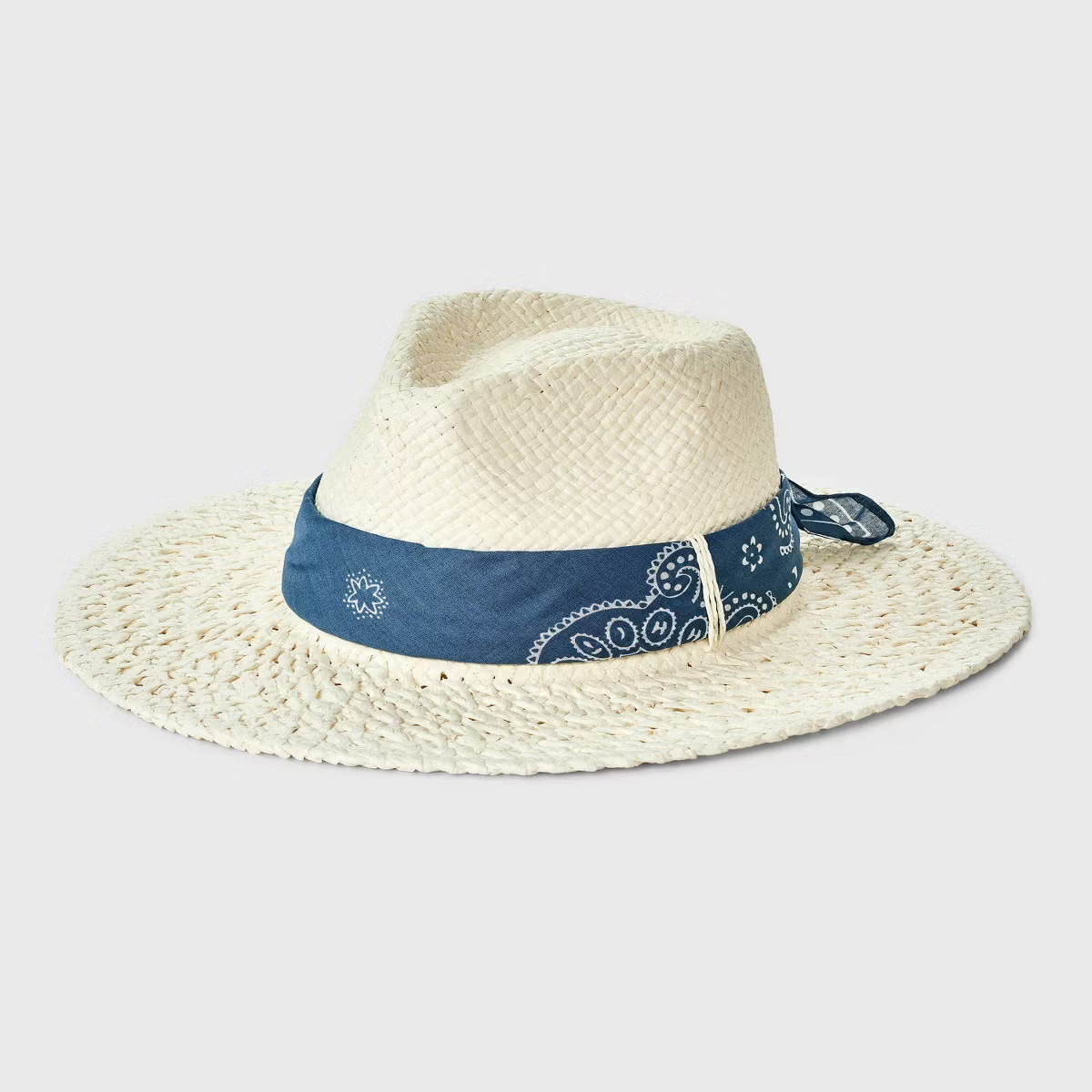 Straw Fedora Hat with Bandana Detail - Universal Thread™ Off-White | Target