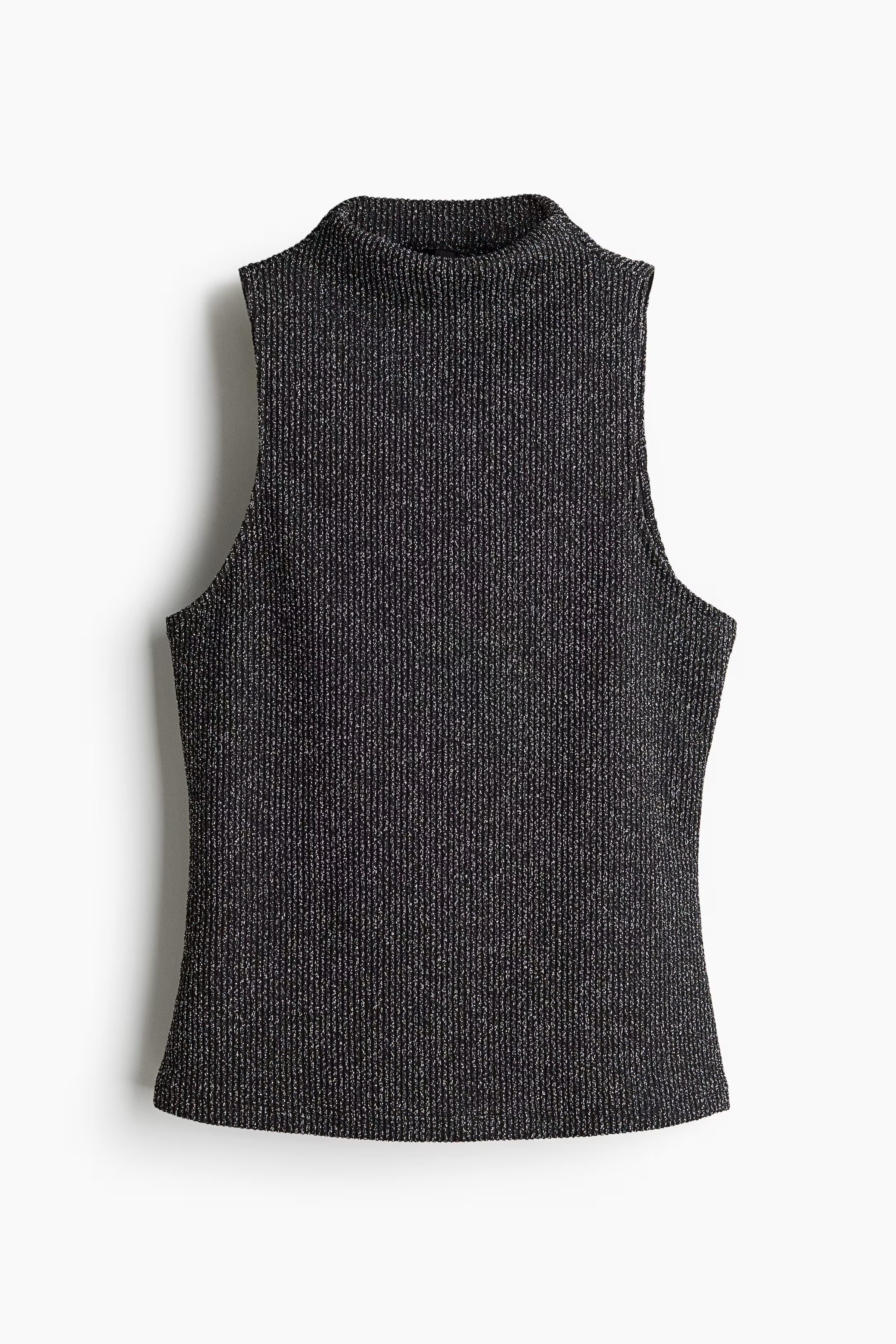Glittery Mock Turtleneck Sleeveless Top - Light dusty pink - Ladies | H&M US | H&M (US + CA)