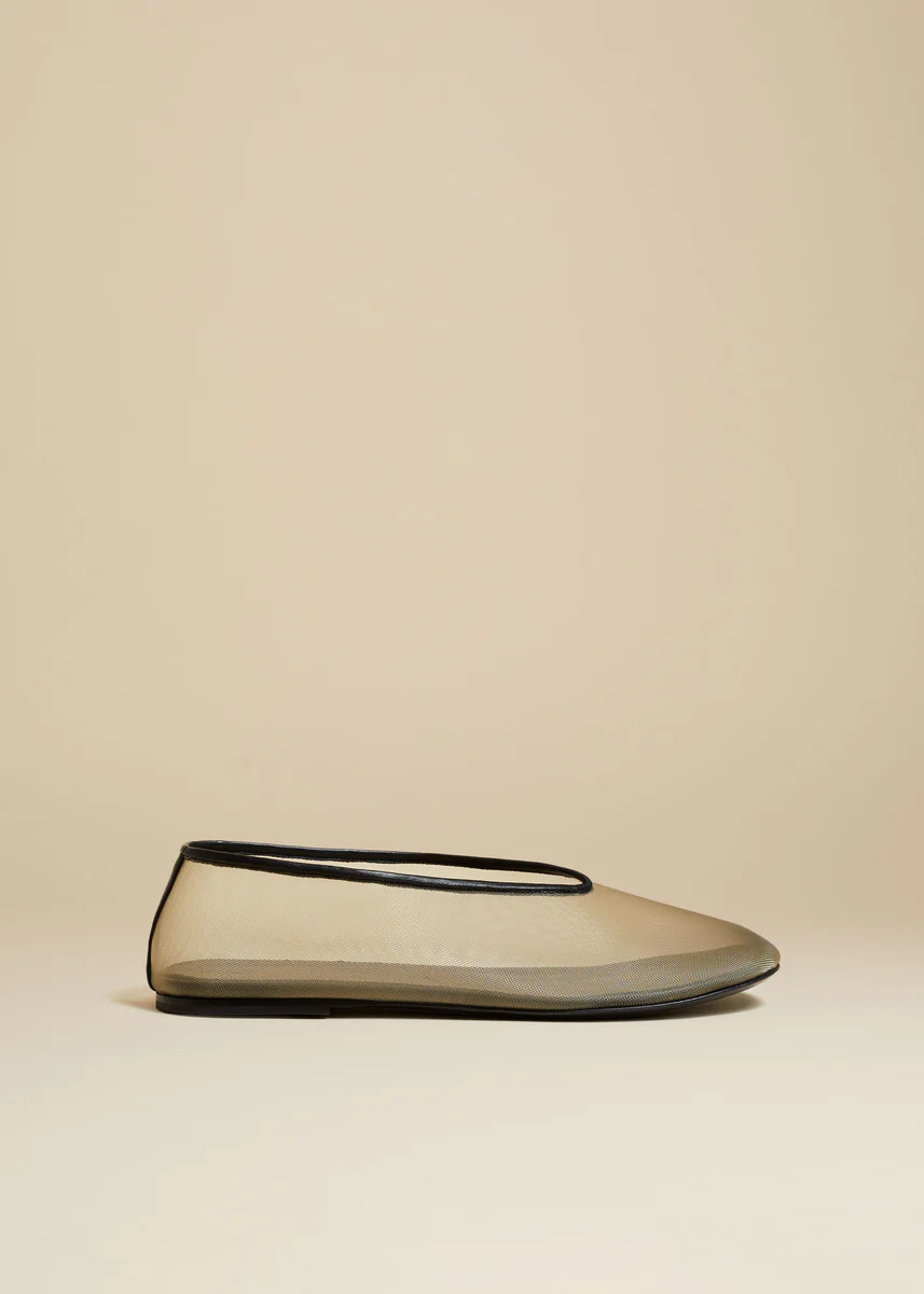 The Marcy Flat in Beige Mesh | Khaite