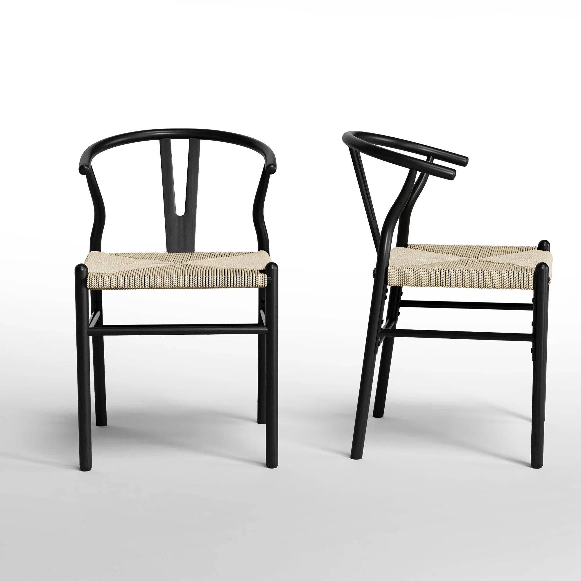 Wishbone Chair Solid Wood Y-Back Dining Chairs (Set of 2) | Wayfair North America