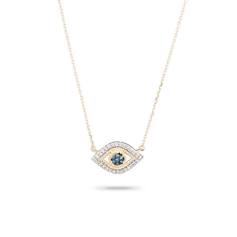 Tiny Pavé Evil Eye Necklace | Adina Reyter