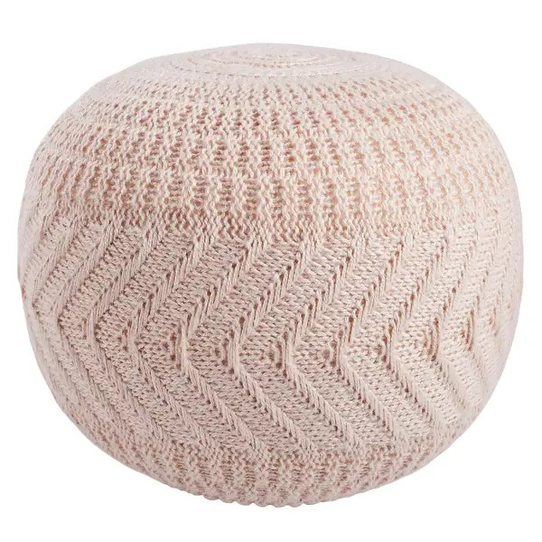 Lucille Solid Light Blush Pouf/ Floor Pillow | Bed Bath & Beyond