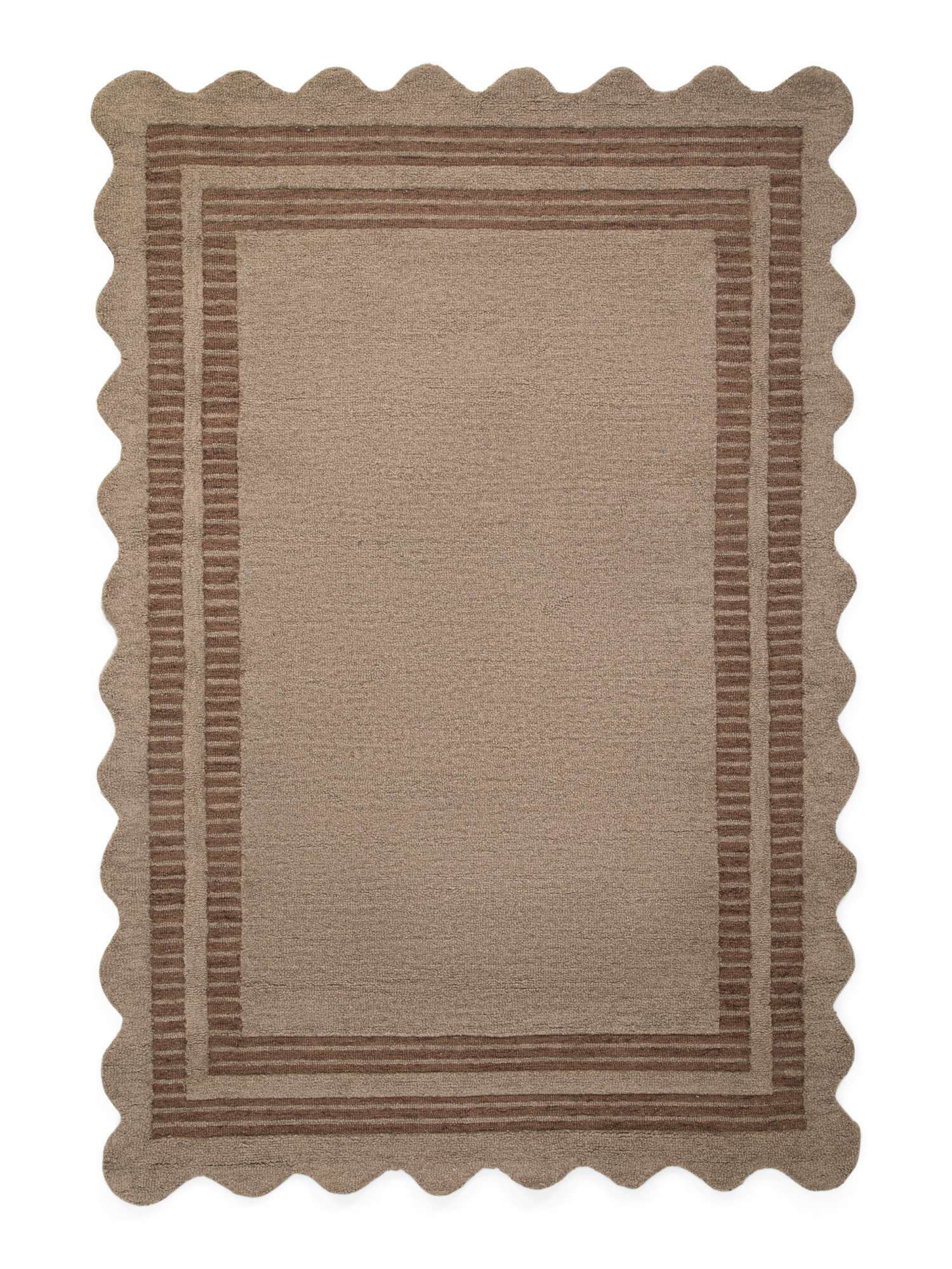 5x8 Wool Scottie Hand Tufted Scalloped Border Area Rug | TJ Maxx