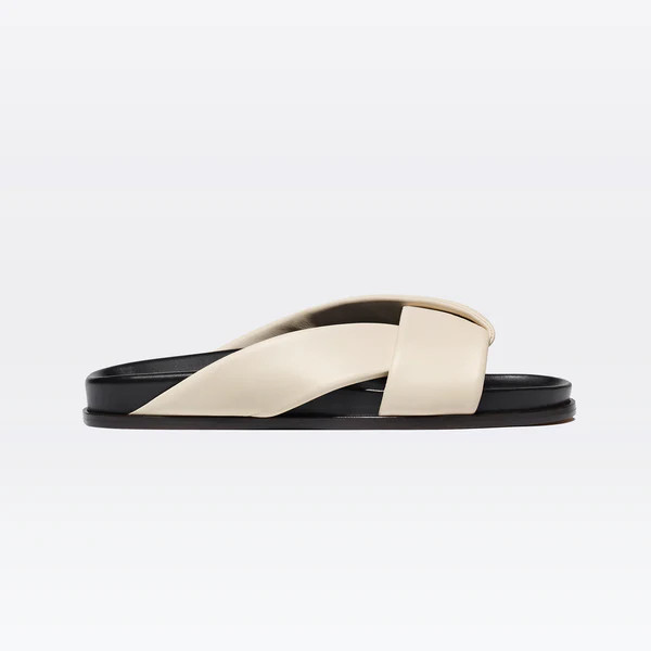 Folded Slide in Ivory Nappa | Emme Parsons