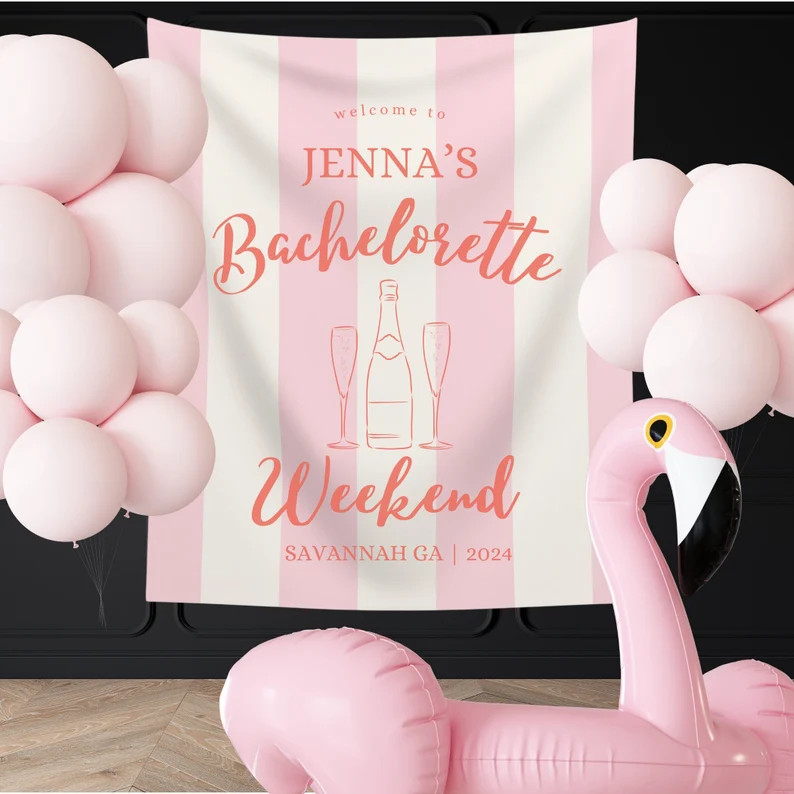 Bachelorette Weekend Banner, Custom Bach Party Welcome Sign, Personalized Aesthetic Bach Elorette... | Etsy (US)