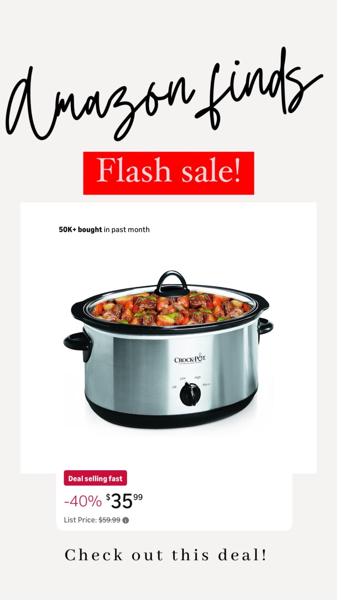 Amazing sale on this crockpot today!  Comes in a few sizes. 

#LTKHoliday #LTKSaleAlert #LTKHome
