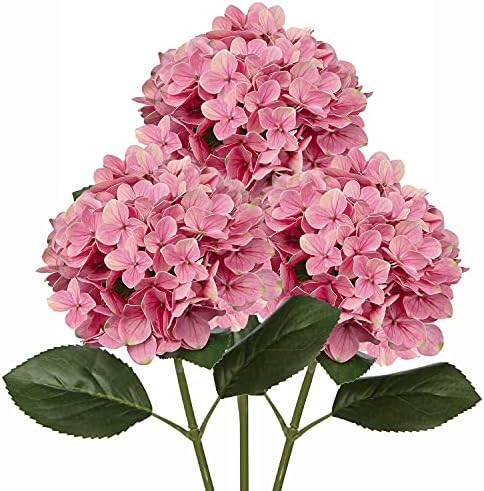 DILATATA Silk Hydrangea Flower 26" Big Fake Hydrangea Faux Flowers Lifelike Tall Artificial Hydra... | Amazon (US)