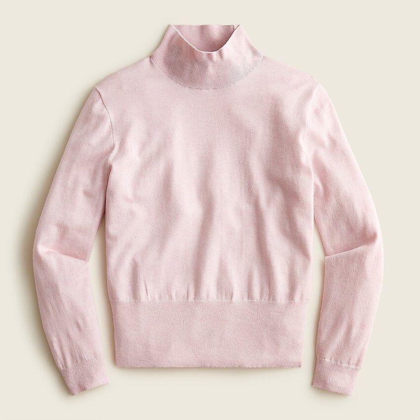 Mockneck silk-blend sweater with ribbed trim | J.Crew US