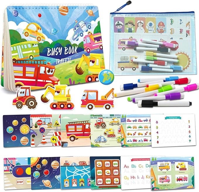 Montessori Busy Book Toddler Toys - Learning Books for Kids 2-4 Year Old Toddlers Preschool Educa... | Amazon (US)