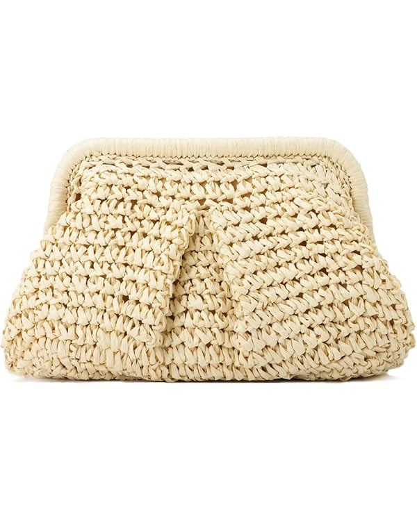 Emprier Straw Clutch Purses for Women Cloud Dumpling Pouch Straw Crossbody Shoulder Handbag Summe... | Amazon (US)