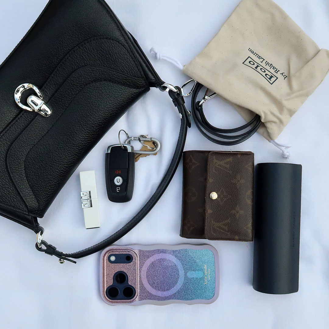 Love this black top handle bag with detachable shoulder/cross body strap. It fits all my daily essentials.  

 #LTKdayinmylife #LTKOver40