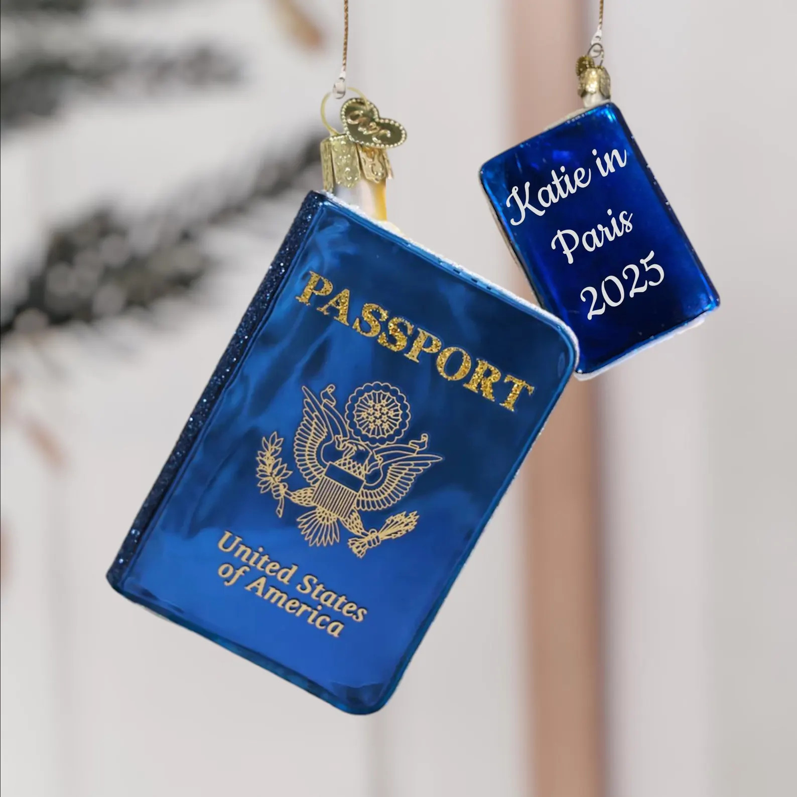 Personalized Handblown Glass Passport Ornament - Custom Travel Keepsake Christmas Decoration - Et... | Etsy (US)