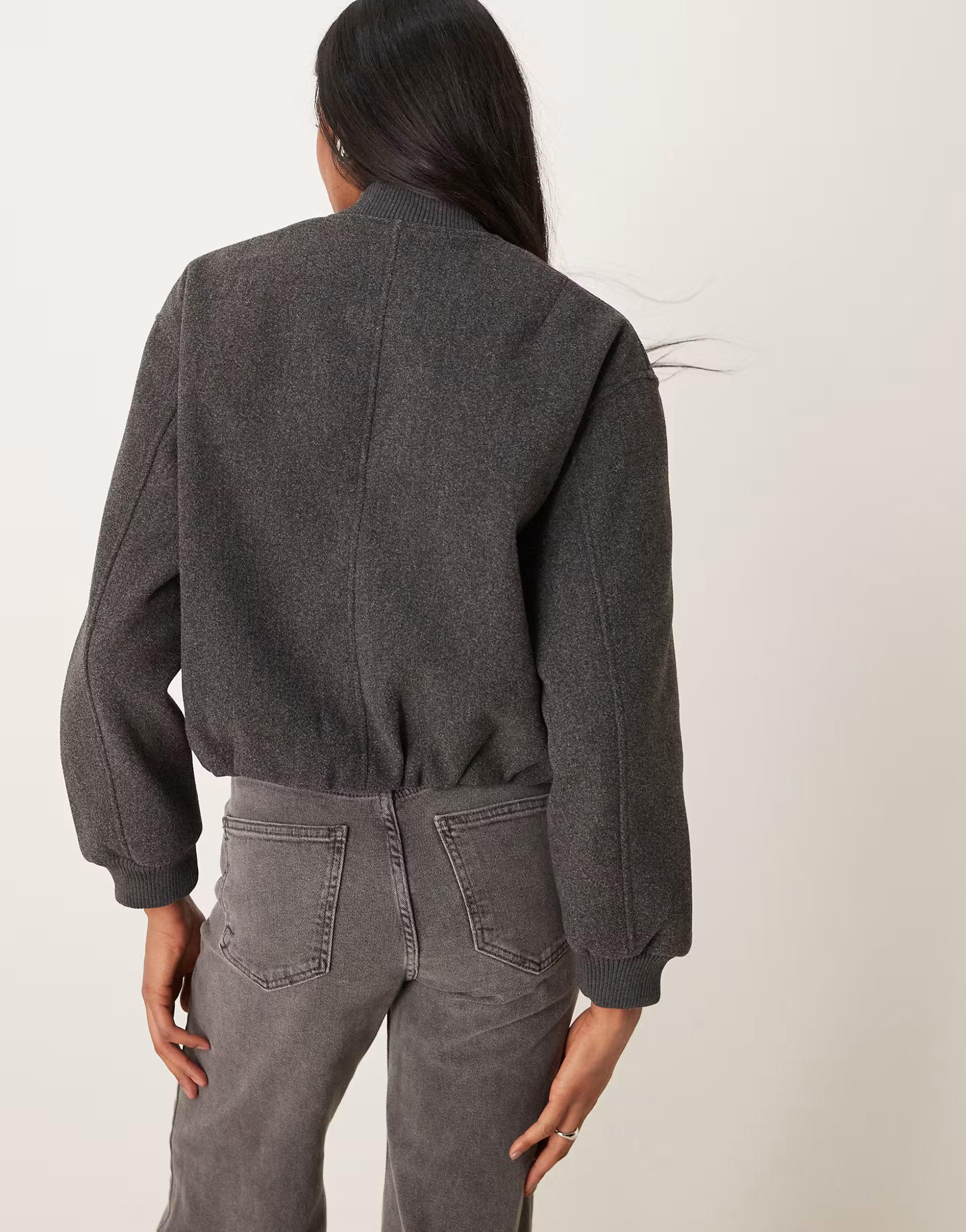 New Look front zip bomber jacket in dark grey | ASOS (Global)