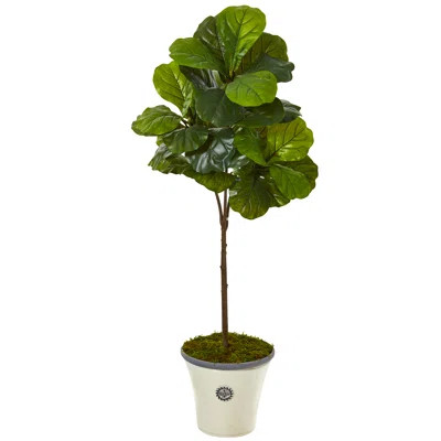 Artificial Fiddle Leaf Fig Tree in Planter Gracie Oaks | Wayfair North America
