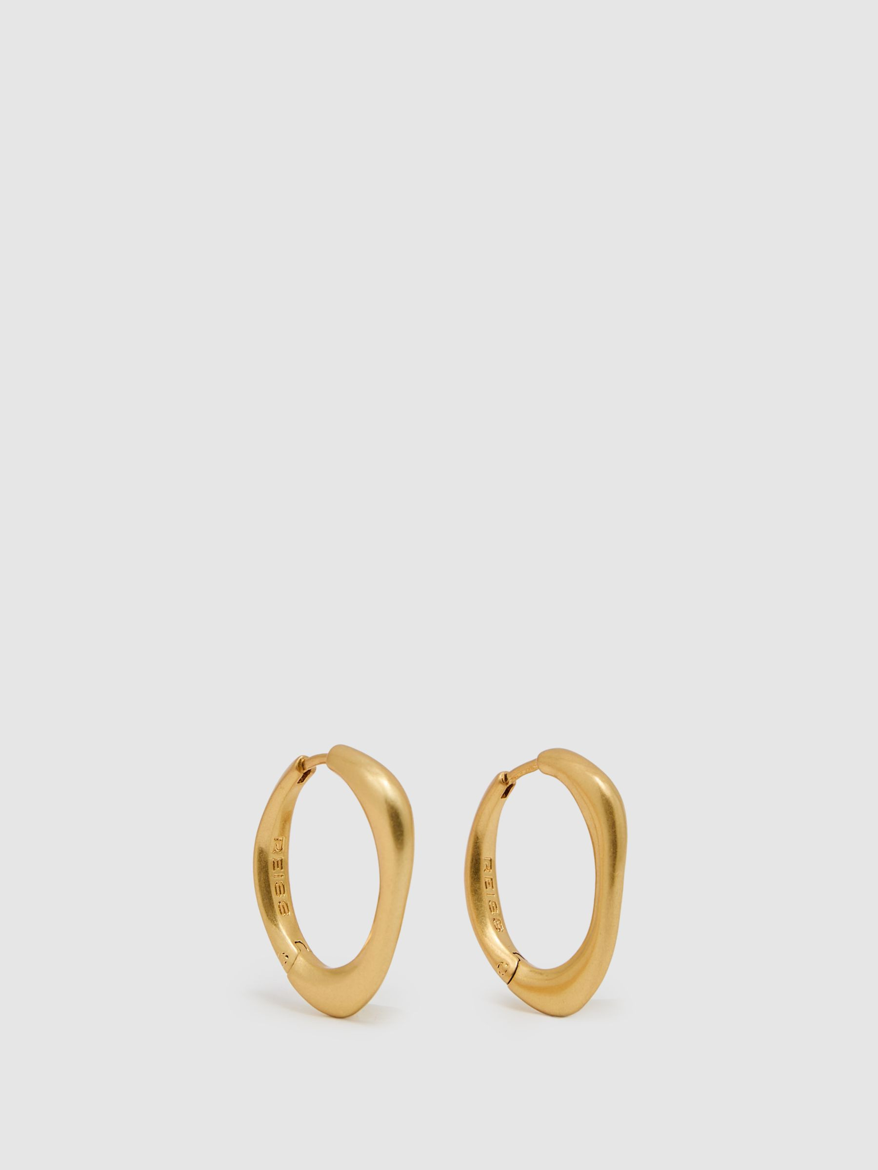 Reiss Smooth Curve Hoop Earrings in Gold - REISS | Reiss UK