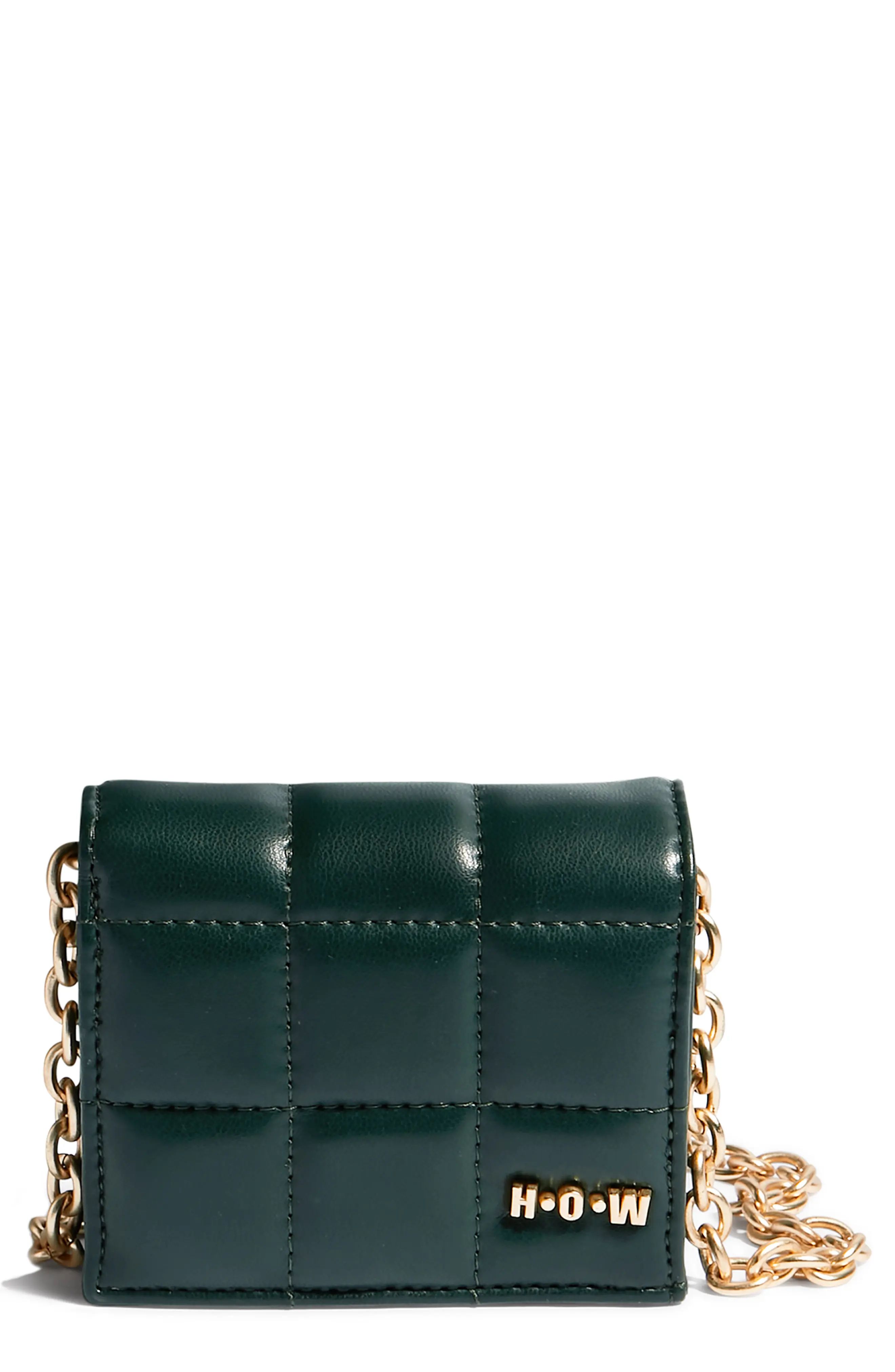 HOUSE OF WANT H.O.W. We Shop Vegan Leather Wallet Crossbody Bag in Hunter Green at Nordstrom | Nordstrom