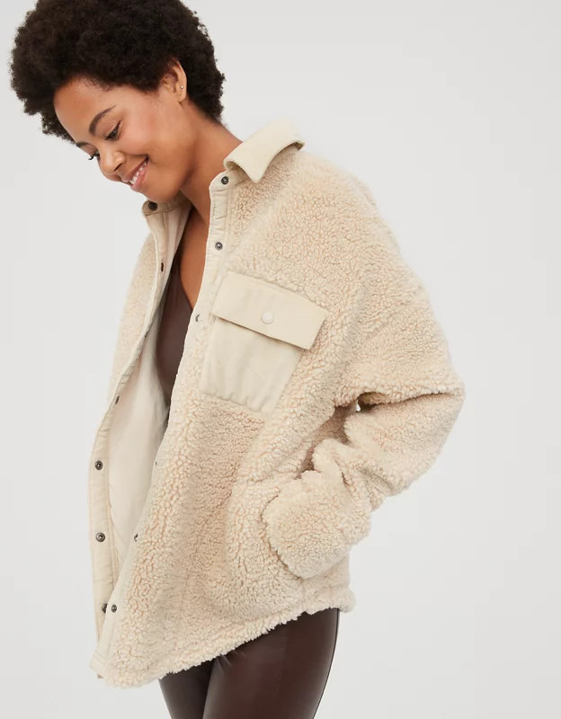 OFFLINE By Aerie Sherpa Corduroy Shacket | Aerie