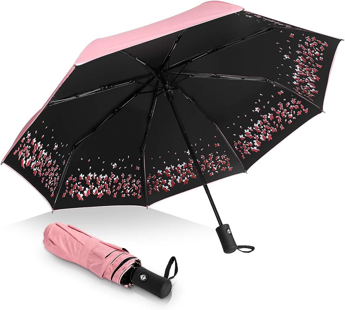 Sakura Umbrella-Windproof Anti Rain/Sun,Cherry Blossom Folding Umbrella | Amazon (US)