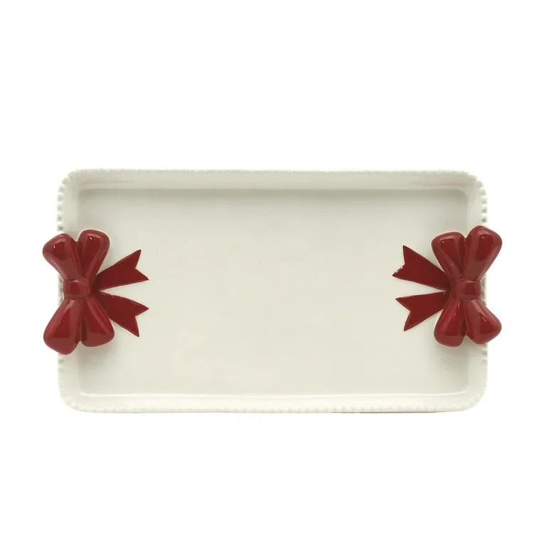 Holiday Time Bow Ceramic Tray | Walmart (US)