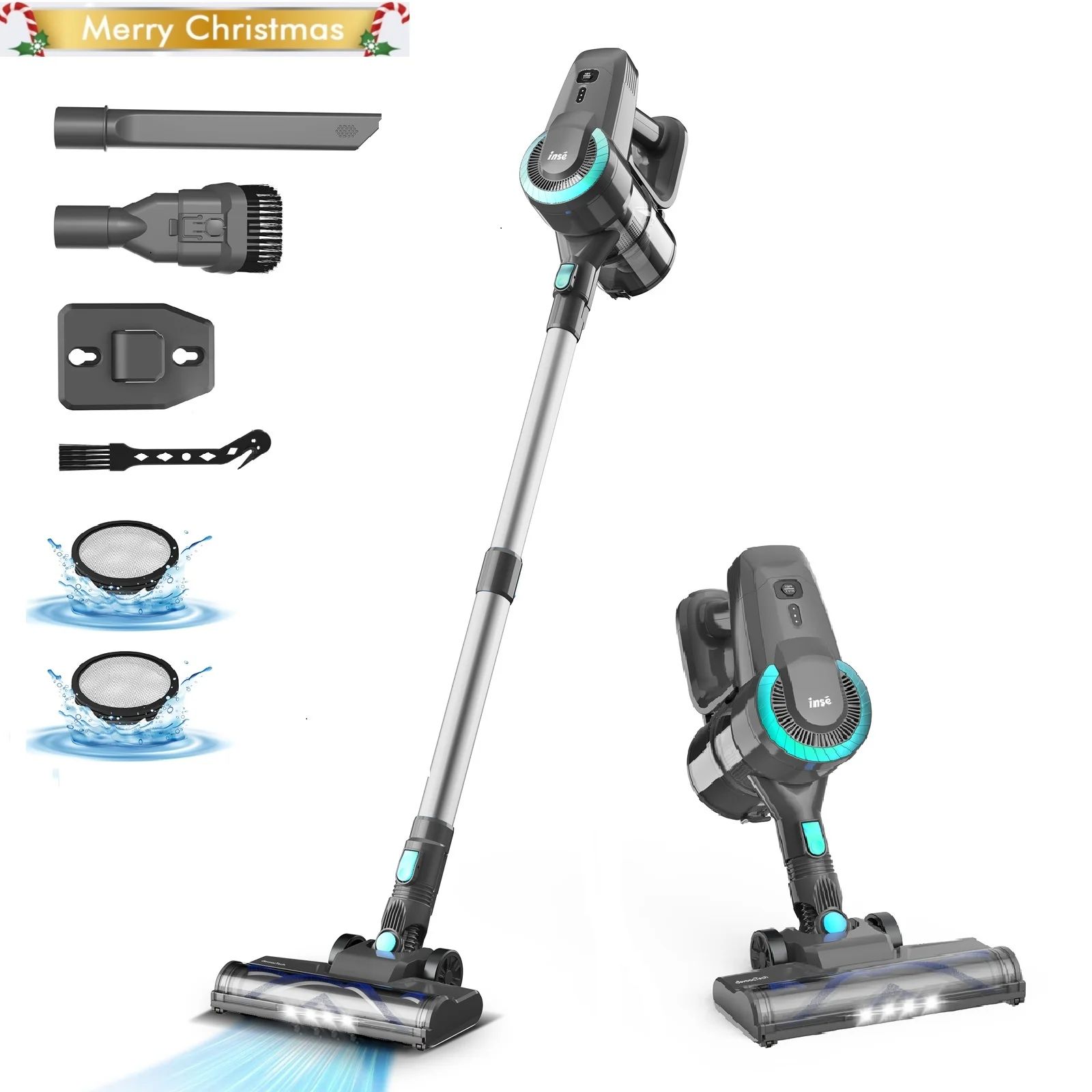 INSE Cordless Vacuum Cleaner,6 in 1 Powerful Stick Handheld Vacuum with 2200mAh Rechargeable Batt... | Walmart (US)