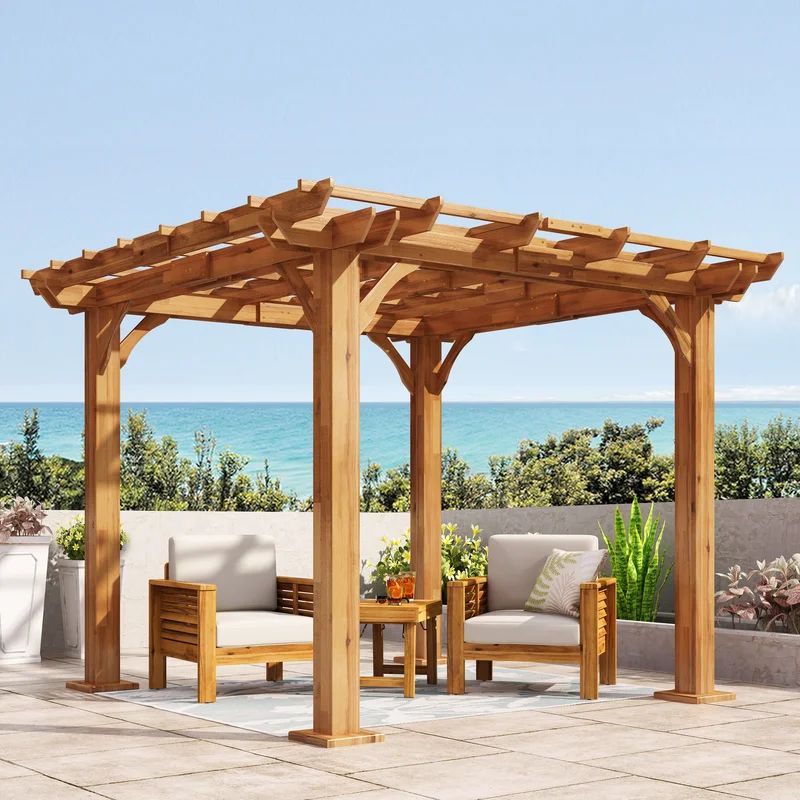 Quarrier 10 Ft. W x 10 Ft. D Solid Wood Pergola | Wayfair Professional