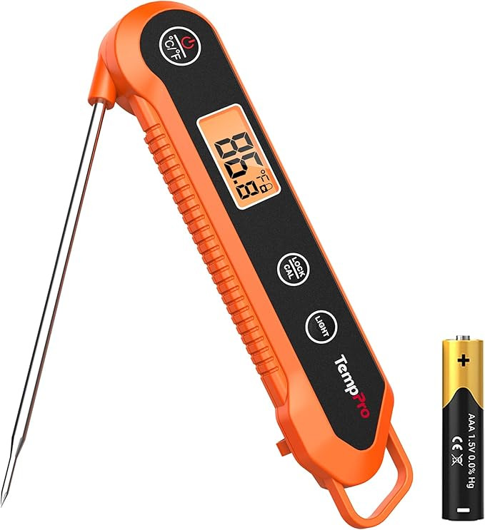 TempPro Digital Instant Read Meat Thermometer for Grilling, Waterproof Food Thermometer with Cali... | Amazon (US)
