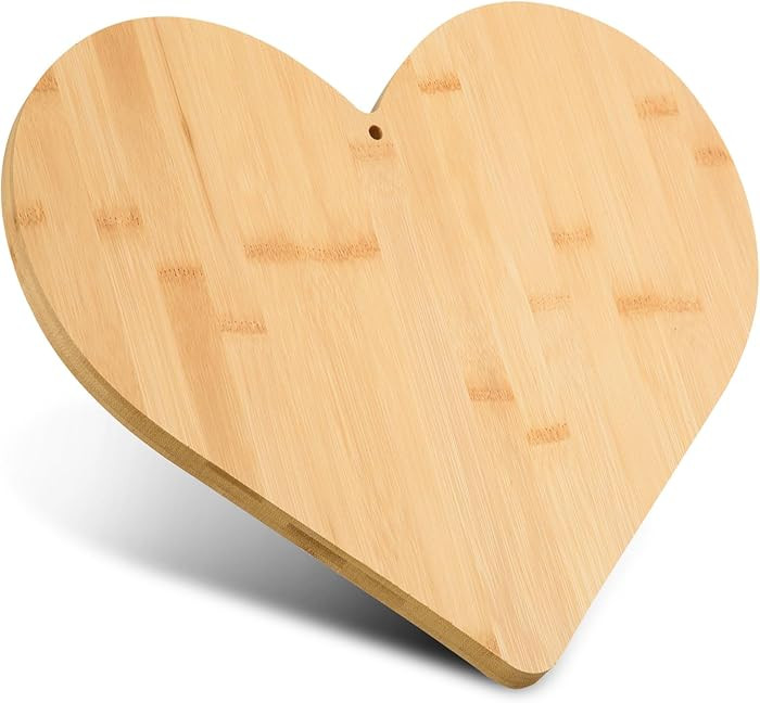 AWIZOM Heart Shaped Cutting Board Valentine's Day Charcuterie Board with Hole Bamboo Wood Bread C... | Amazon (US)