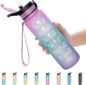 PASER Motivational Water Bottle 32 oz with Straw & Time Marker, BPA Free & Leakproof Tritan Porta... | Amazon (US)