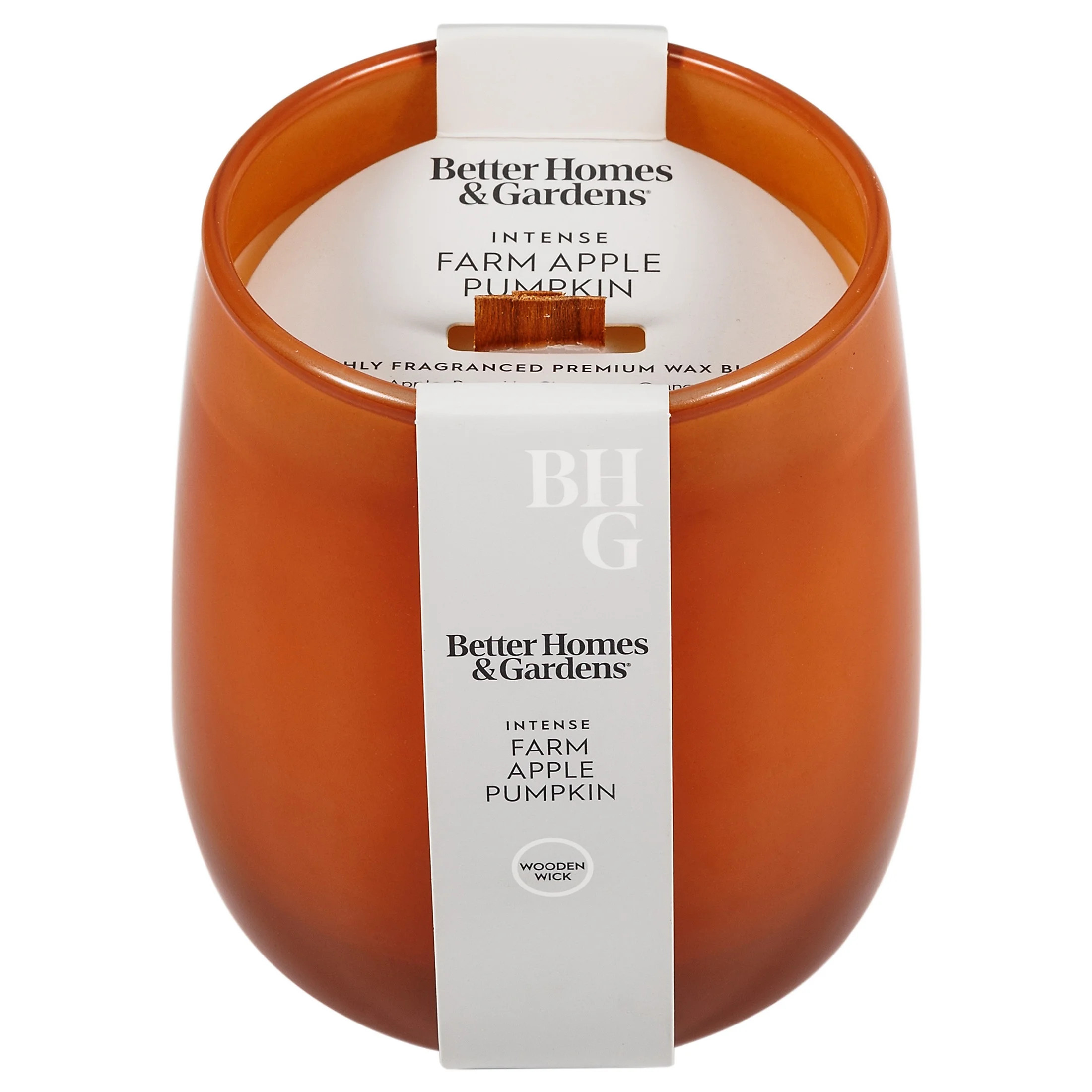 Better Homes & Gardens Intense Farm Apple Pumpkin Scented Wooden Wick Glass Jar Candle 14.5oz | Walmart (US)