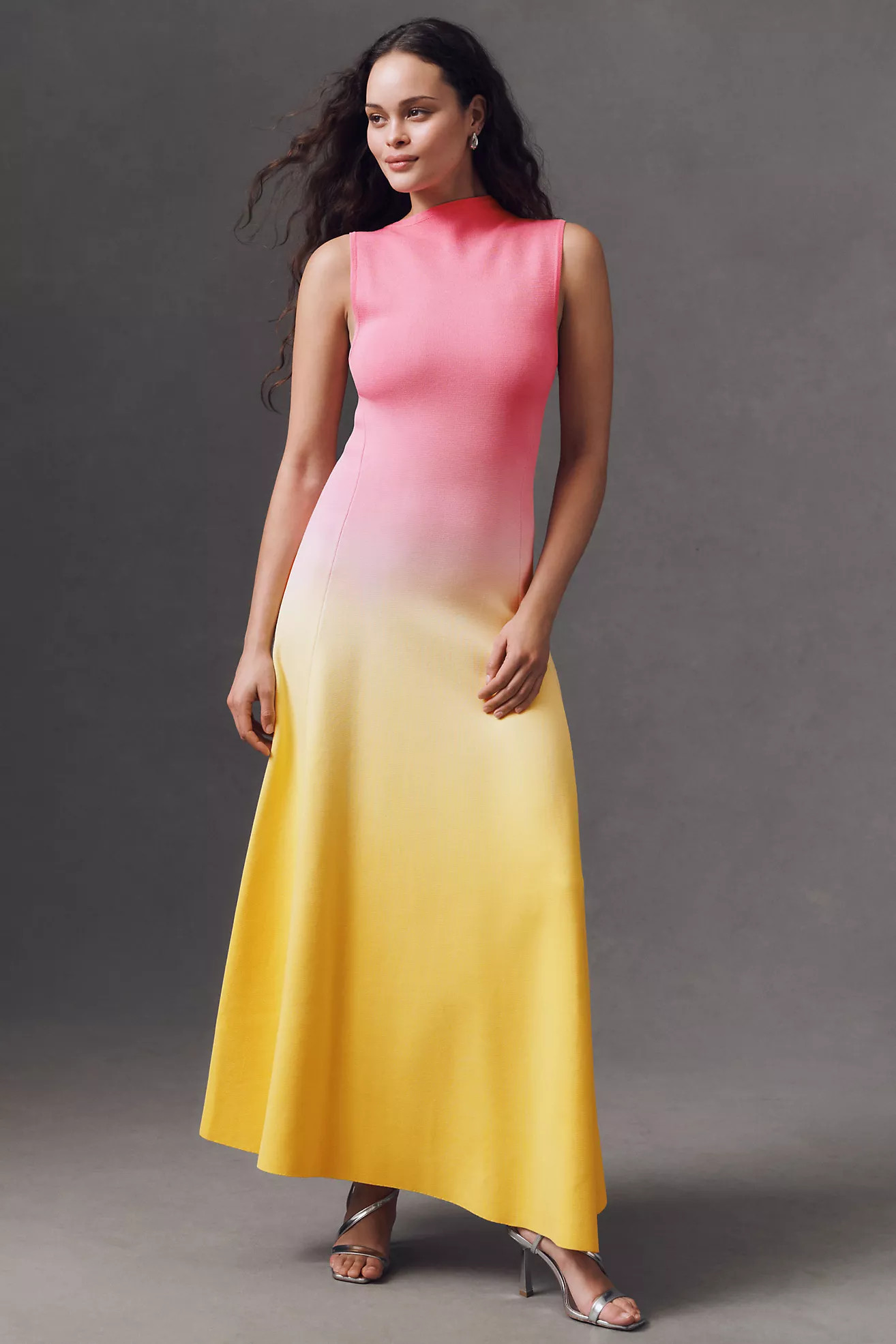 Acler Orkney Asymmetric High-Neck Ombre Midi Dress | Anthropologie (US)
