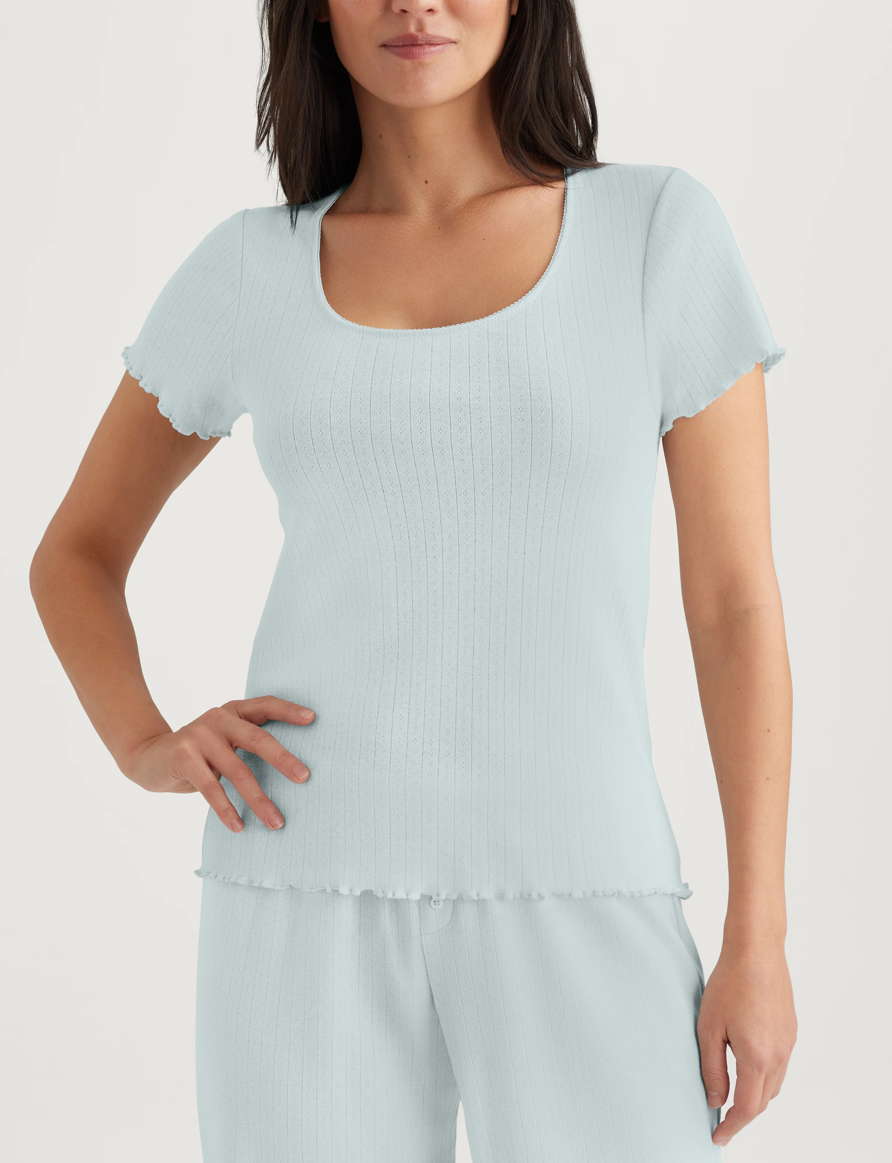 Women's Cotton Pointelle Rib Tee | Tommy John